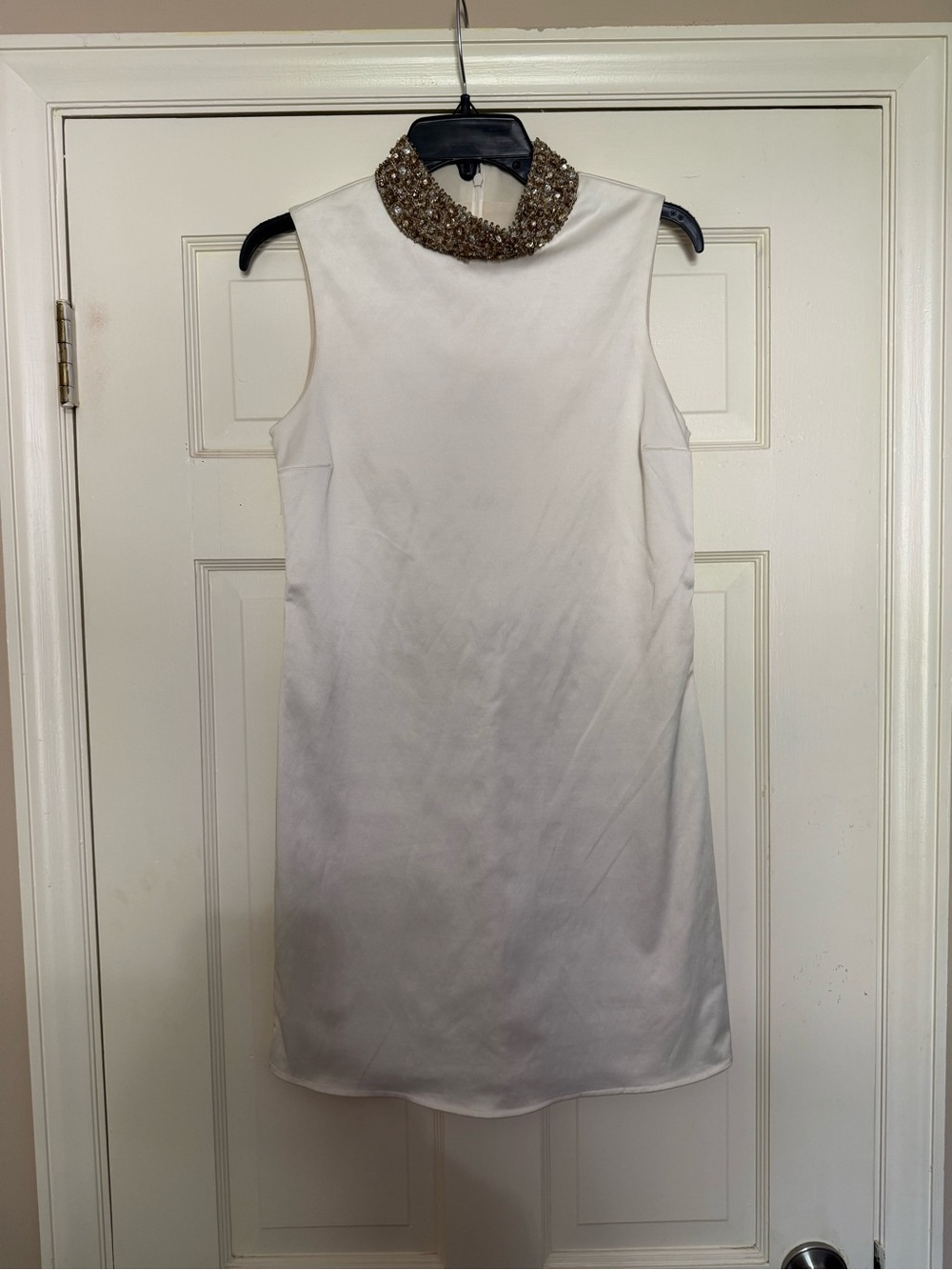 Alice + Olivia Short White Embellished Collar Dress - M